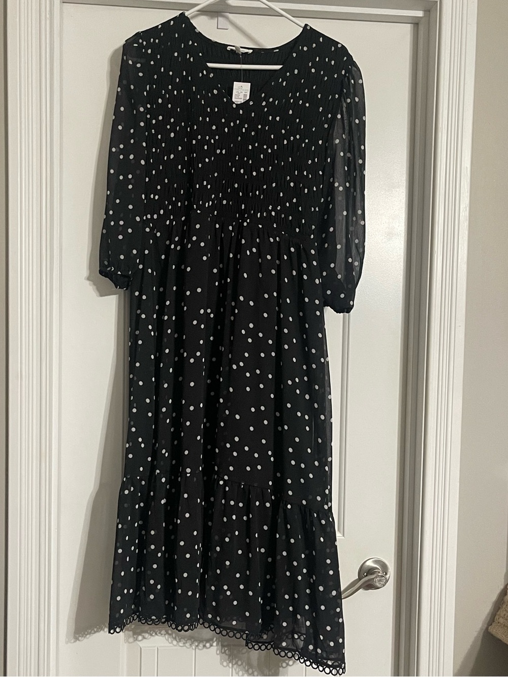 Maurices Black & White Polka Dot Midi Dress